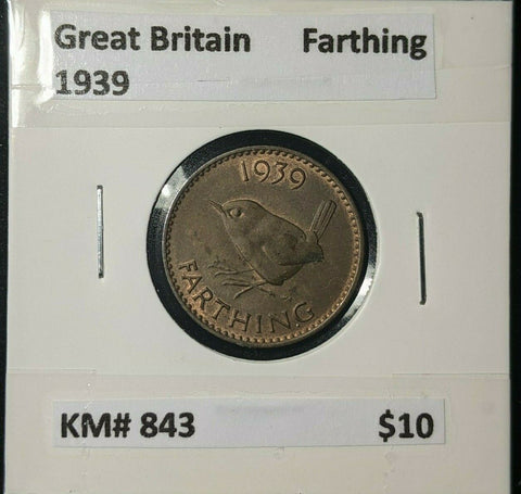 Great Britain 1939 1/4d Farthing KM# 843 #166