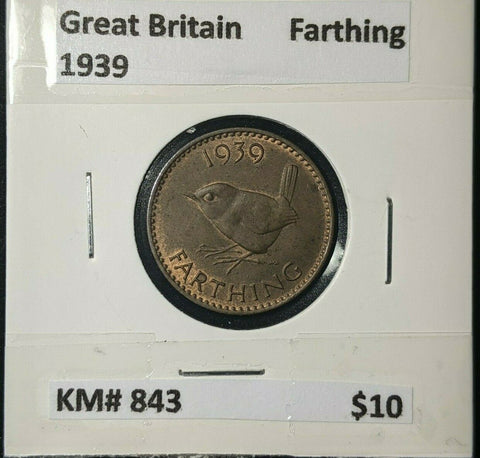 Great Britain 1939 1/4d Farthing KM# 843 #065