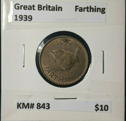 Great Britain 1939 1/4d Farthing KM# 843 #072