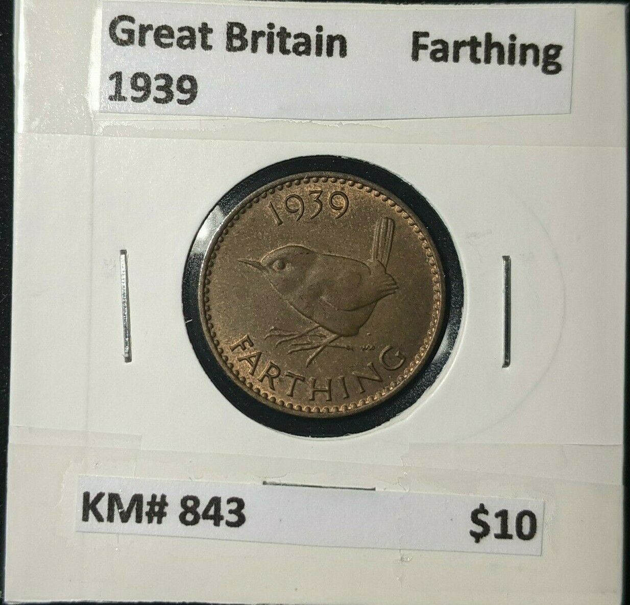 Great Britain 1939 1/4d Farthing KM# 843 #058