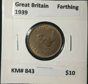 Great Britain 1939 1/4d Farthing KM# 843 #058