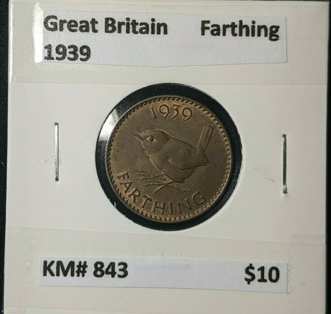 Great Britain 1939 1/4d Farthing KM# 843 #113