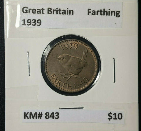 Great Britain 1939 1/4d Farthing KM# 843 #056