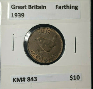 Great Britain 1939 1/4d Farthing KM# 843 #115