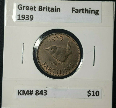 Great Britain 1939 1/4d Farthing KM# 843 #128