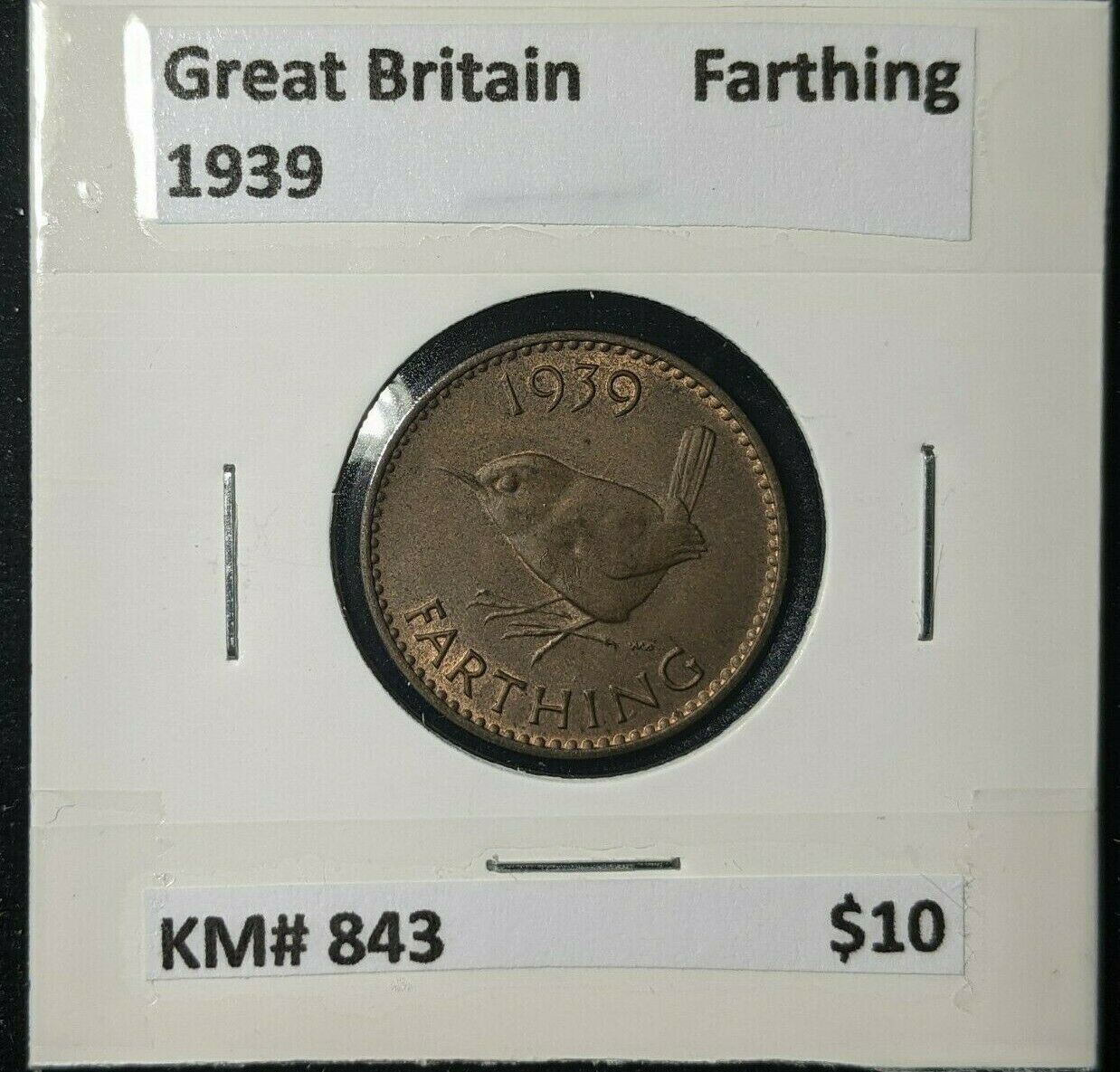 Great Britain 1939 1/4d Farthing KM# 843 #227