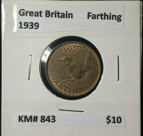 Great Britain 1939 1/4d Farthing KM# 843 #046