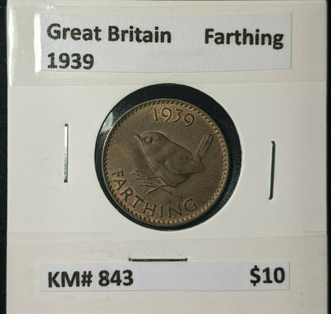 Great Britain 1939 1/4d Farthing KM# 843 #165