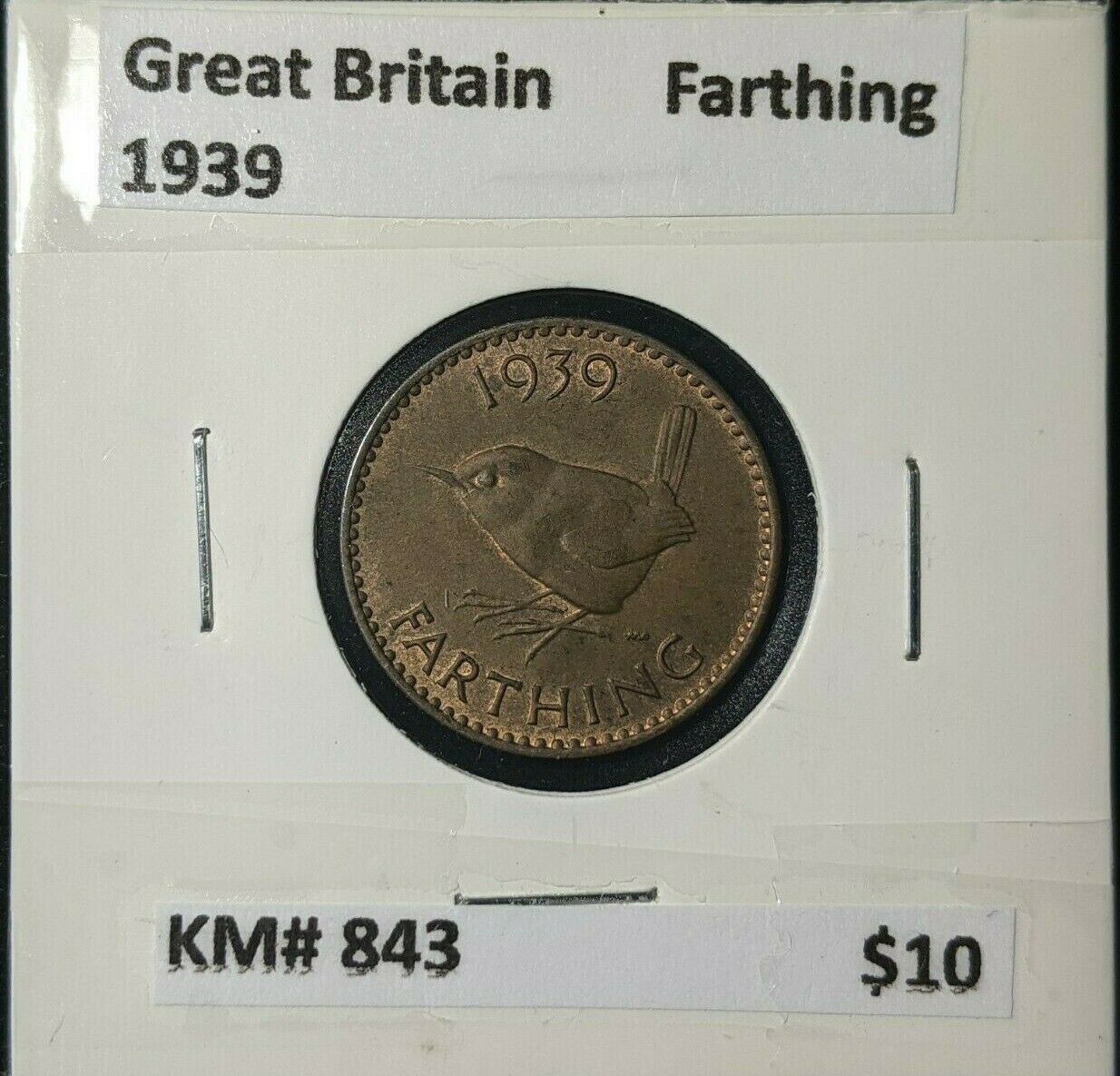 Great Britain 1939 1/4d Farthing KM# 843 #158