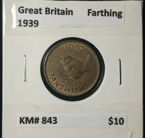 Great Britain 1939 1/4d Farthing KM# 843 #051