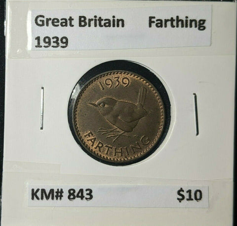 Great Britain 1939 1/4d Farthing KM# 843 #062