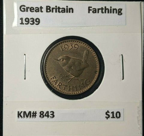 Great Britain 1939 1/4d Farthing KM# 843 #187