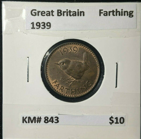 Great Britain 1939 1/4d Farthing KM# 843 #076