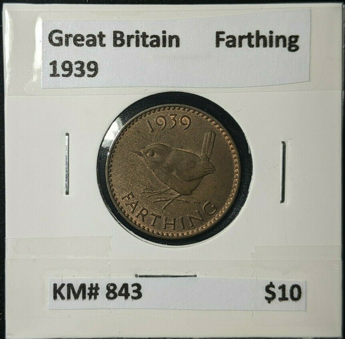 Great Britain 1939 1/4d Farthing KM# 843 #077