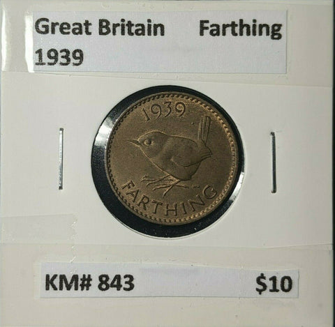 Great Britain 1939 1/4d Farthing KM# 843 #142