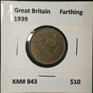 Great Britain 1939 1/4d Farthing KM# 843 #139