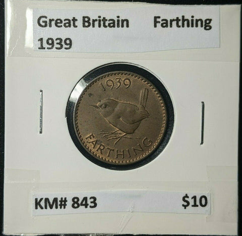 Great Britain 1939 1/4d Farthing KM# 843 #130