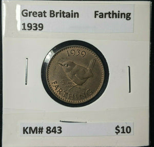 Great Britain 1939 1/4d Farthing KM# 843 #116