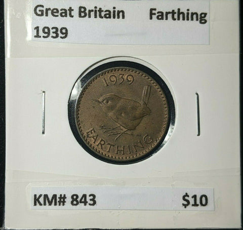 Great Britain 1939 1/4d Farthing KM# 843 #066