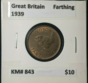 Great Britain 1939 1/4d Farthing KM# 843 #110