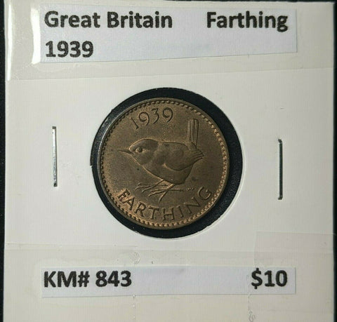 Great Britain 1939 1/4d Farthing KM# 843 #170