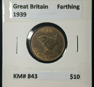 Great Britain 1939 1/4d Farthing KM# 843 #137