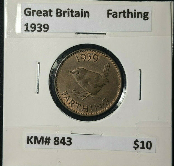 Great Britain 1939 1/4d Farthing KM# 843 #160