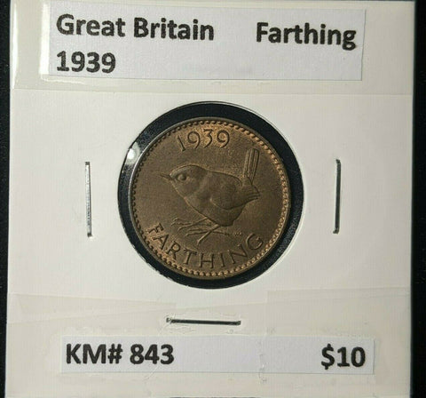 Great Britain 1939 1/4d Farthing KM# 843 #083