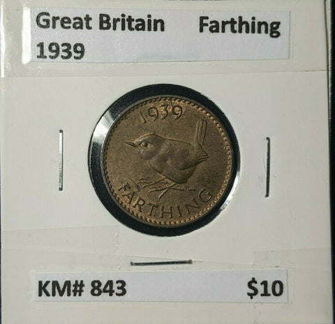 Great Britain 1939 1/4d Farthing KM# 843 #167