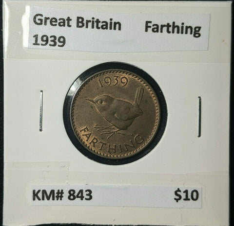 Great Britain 1939 1/4d Farthing KM# 843 #177