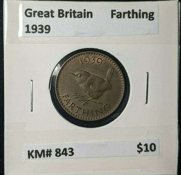 Great Britain 1939 1/4d Farthing KM# 843 #214