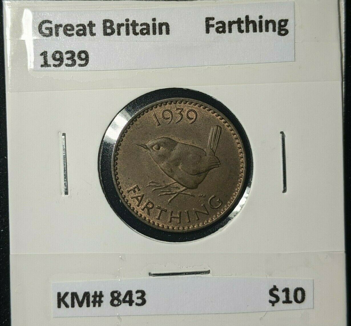 Great Britain 1939 1/4d Farthing KM# 843 #082
