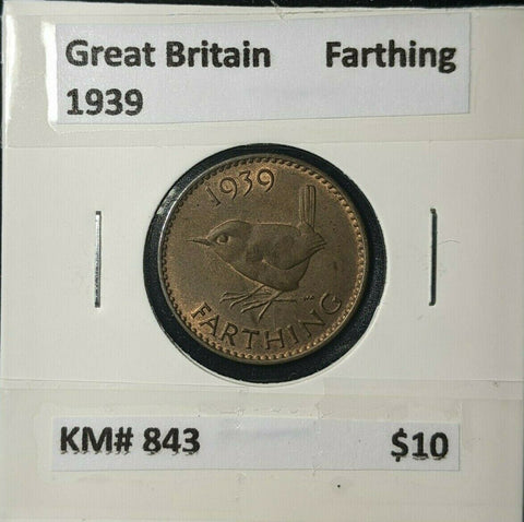 Great Britain 1939 1/4d Farthing KM# 843 #085