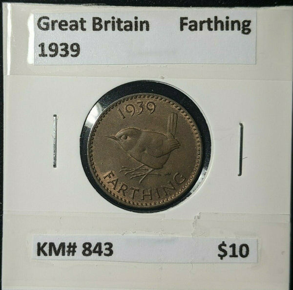 Great Britain 1939 1/4d Farthing KM# 843 #029