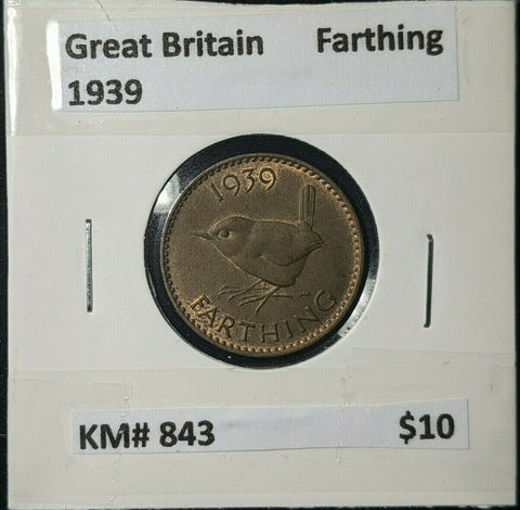 Great Britain 1939 1/4d Farthing KM# 843 #111
