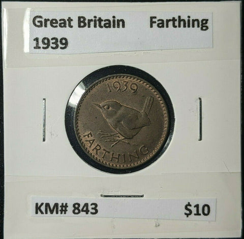 Great Britain 1939 1/4d Farthing KM# 843 #036