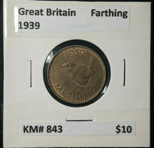 Great Britain 1939 1/4d Farthing KM# 843 #105