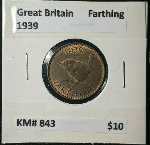 Great Britain 1939 1/4d Farthing KM# 843 #063