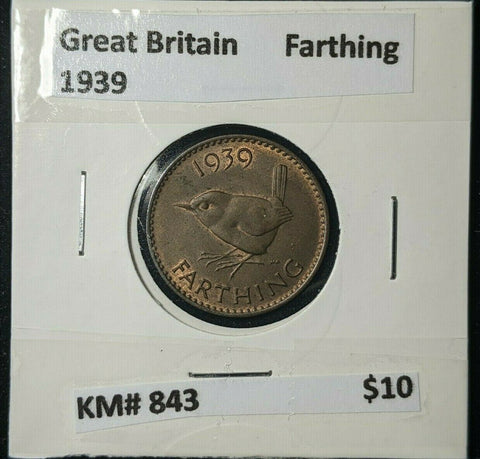 Great Britain 1939 1/4d Farthing KM# 843 #081