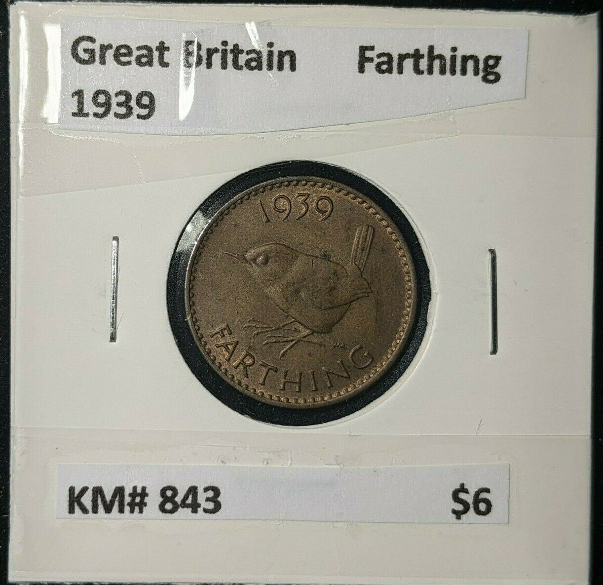 Great Britain 1939 1/4d Farthing KM# 843 #134
