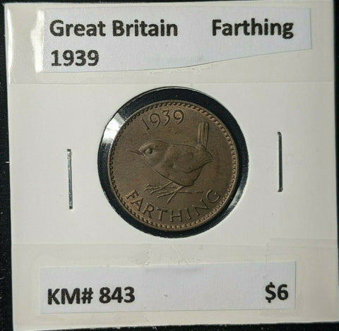 Great Britain 1939 1/4d Farthing KM# 843 #028