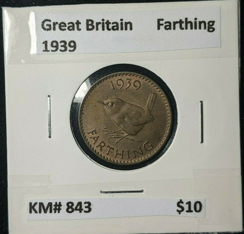 Great Britain 1939 1/4d Farthing KM# 843 #074