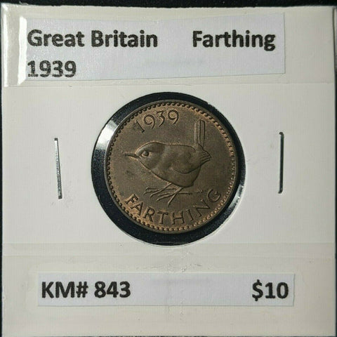 Great Britain 1939 1/4d Farthing KM# 843 #025