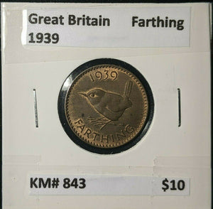 Great Britain 1939 1/4d Farthing KM# 843 #033