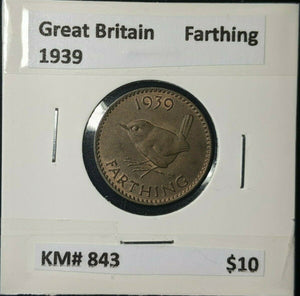 Great Britain 1939 1/4d Farthing KM# 843 #031