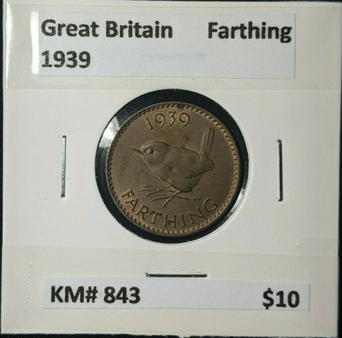 Great Britain 1939 1/4d Farthing KM# 843 #034