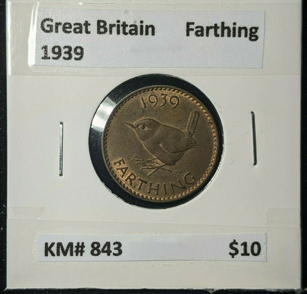 Great Britain 1939 1/4d Farthing KM# 843 #039