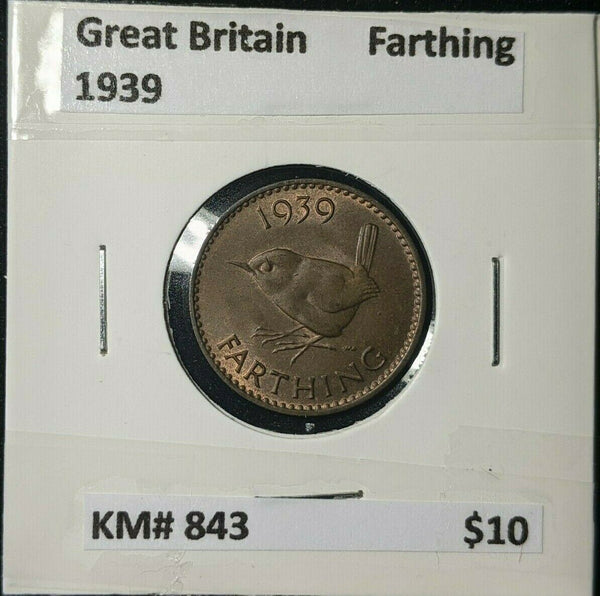 Great Britain 1939 1/4d Farthing KM# 843 #044