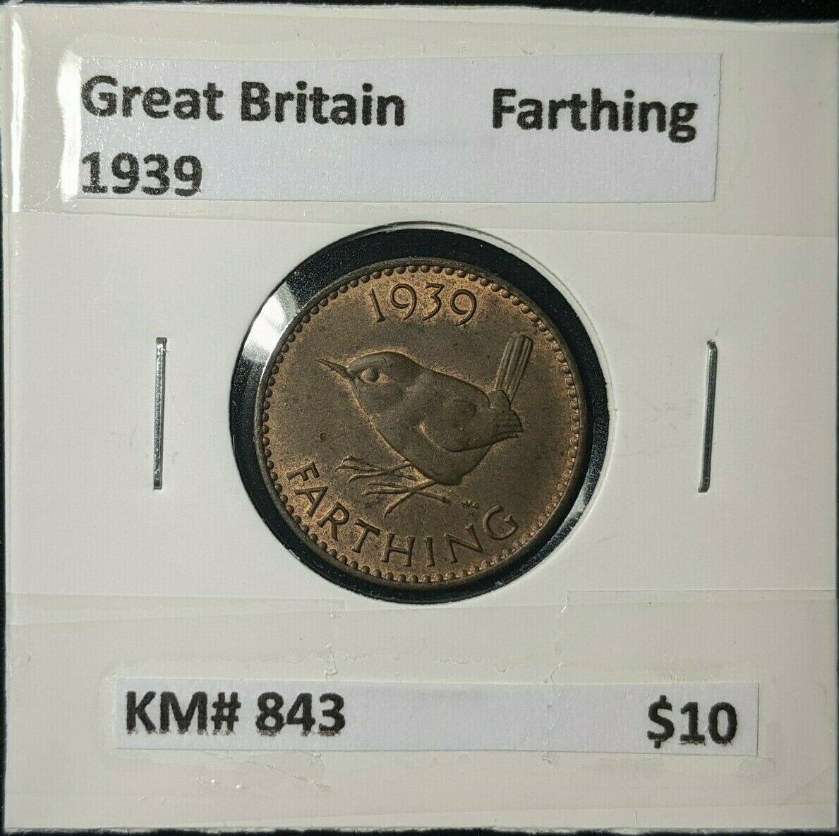 Great Britain 1939 1/4d Farthing KM# 843 #023
