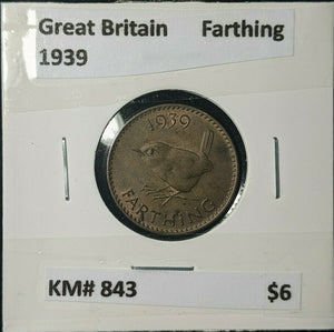 Great Britain 1939 1/4d Farthing KM# 843 #079